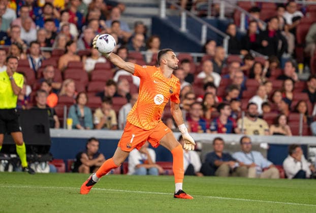 ESP LaLiga EA Sports FC Barcelona vs. Athletic Bilbao: Joan Garcia of FC Barcelona during the LaLiga EA Sports match between FC Barcelona and Athletic Bilbao, played at Spotify Camp Nou Stadium in Barcelona on August 27, 2026, in Spain. Spanish Soccer Copyright: xAgenciaxLOFx