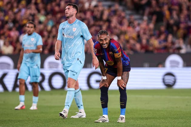 August 27, 2026, Barcelona, Barcelona, Spain: Raphinha of FC Barcelona, Barca gestures during the Spanish league, LaLiga EA Sports, football match played between FC Barcelona and Athletic Club at Spotify Camp Nou stadium on August 27, 2026 in Barcelona, Spain. Barcelona Spain - ZUMAa181 20260827_zaa_a181_039 Copyright: xJavierxBorregox