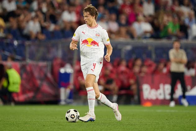 Salzburg, Austria, August 27, 2026 – 2026–2027 UEFA Europa League Playoffs, Second Leg: FC Red Bull Salzburg vs. Mjällby AIF. Pictured: John Mellberg at the RB Red Bull Arena Copyright: xFotostandx xWassmuthx