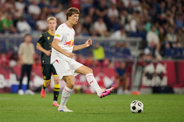 Salzburg, Austria, August 27, 2026 – 2026–2027 UEFA Europa League Playoffs, Second Leg: FC Red Bull Salzburg vs. Mjällby AIF. Pictured: John Mellberg at the RB Red Bull Arena Copyright: xFotostandx xWassmuthx
