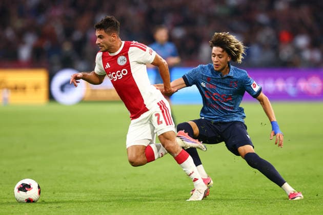 AMSTERDAM, NETHERLANDS - AUGUST 27: Franck Surdez of FC Sion, Lucas Rosa of Ajax during the UEFA Conference League match between Ajax and FC Sion at Johan Cruijff Arena on August 27, 2026 in Amsterdam, Netherlands.  Copyright: xMTB MBxMediax
