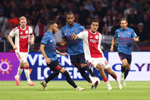 AMSTERDAM, NETHERLANDS - AUGUST 27: Abdellah Ouazane of Ajax during the UEFA Conference League match between Ajax and FC Sion at Johan Cruijff Arena on August 27, 2026 in Amsterdam, Netherlands.  Copyright: xMTB MBxMediax