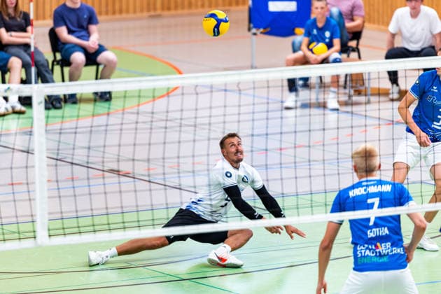 August 27, 2026, GER, Volleyball, Men, Season 26–27, 2nd Division South vs. 1st Division, Exhibition Match, Blue Volleys Gotha vs. Cerebricks Volley Goats Mitteldeutschland, Len Spankowski, Blue Volleys Gotha, 5 99867 Gotha, Ernesti Sports Complex, Thuringia, Germany