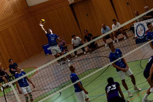 August 27, 2026, GER, Volleyball, Men, Season 26–27, 2nd Division South vs. 1st Division, Exhibition Match, Blue Volleys Gotha vs. Cerebricks Volley Goats Mitteldeutschland, Lauritz Jastrow, Blue Volleys Gotha, 10 99867 Gotha, Ernesti Sports Complex, Thuringia, Germany