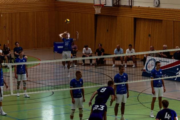 August 27, 2026, GER, Volleyball, Men, Season 26–27, 2nd Division South vs. 1st Division, Exhibition Match, Blue Volleys Gotha vs. Cerebricks Volley Goats Mitteldeutschland, Lauritz Jastrow, Blue Volleys Gotha, 10 99867 Gotha, Ernesti Sports Complex, Thuringia, Germany