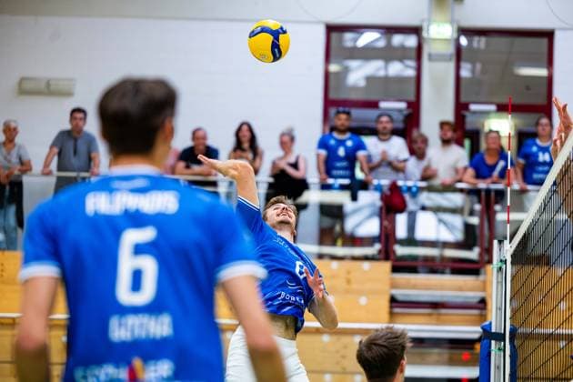 August 27, 2026, GER, Volleyball, Men, Season 26–27, 2nd Division South vs. 1st Division, Exhibition Match, Blue Volleys Gotha vs. Cerebricks Volley Goats Mitteldeutschland, Robin Stolle, Blue Volleys Gotha, 899867 Gotha, Ernesti Sports Complex, Thuringia, Germany