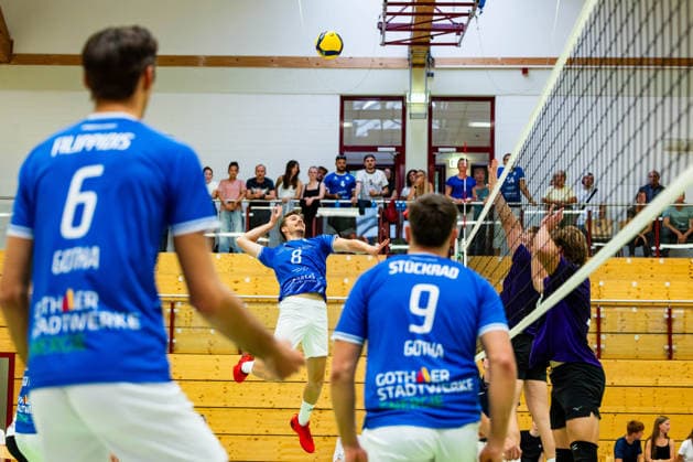 August 27, 2026, GER, Volleyball, Men, Season 26–27, 2nd Division South vs. 1st Division, Exhibition Match, Blue Volleys Gotha vs. Cerebricks Volley Goats Mitteldeutschland, Robin Stolle, Blue Volleys Gotha, 899867 Gotha, Ernesti Sports Complex, Thuringia, Germany