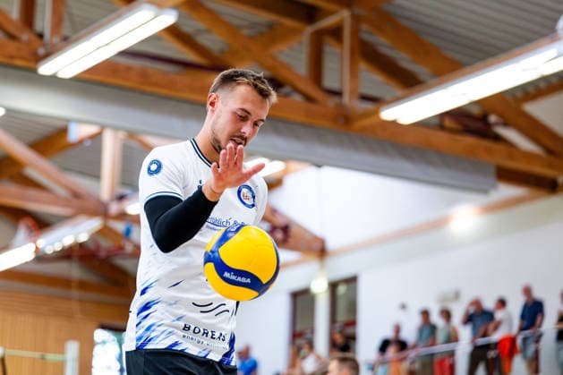 August 27, 2026, GER, Volleyball, Men, Season 26–27, 2nd Division South vs. 1st Division, Exhibition Match, Blue Volleys Gotha vs. Cerebricks Volley Goats Mitteldeutschland, Coach Len Spankowski, Blue Volleys Gotha, 5 99867 Gotha, Ernesti Sports Complex, Thuringia, Germany