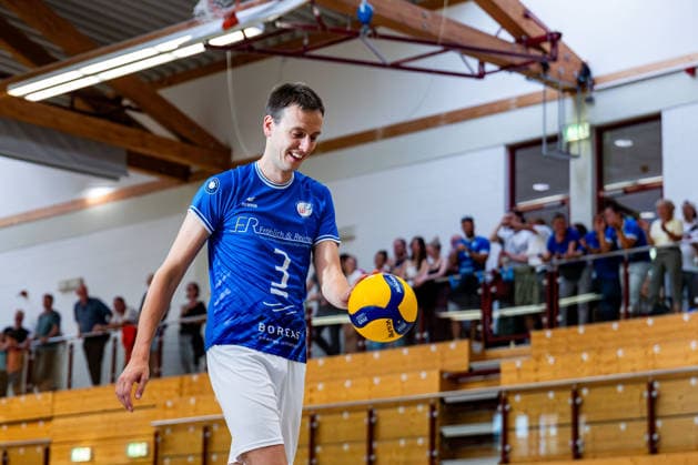 August 27, 2026, GER, Volleyball, Men, Season 26–27, 2nd Division South vs. 1st Division, Exhibition Match, Blue Volleys Gotha vs. Cerebricks Volley Goats Mitteldeutschland, Christoph Assmann, Blue Volleys Gotha, 3 99867 Gotha, Ernesti Sports Complex, Thuringia, Germany