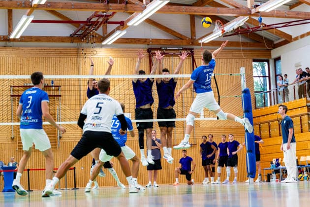 August 27, 2026, GER, Volleyball, Men, Season 26–27, 2nd Division South vs. 1st Division, Exhibition Match, Blue Volleys Gotha vs. Cerebricks Volley Goats Mitteldeutschland, Ben Bierwisch, Blue Volleys Gotha, 13 99867 Gotha, Ernesti Sports Complex, Thuringia, Germany