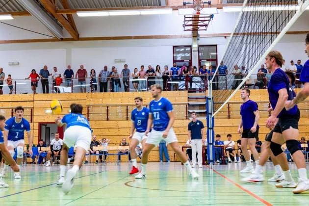 August 27, 2026, GER, Volleyball, Men, Season 26–27, 2 South 1, Exhibition Match, Blue Volleys Gotha vs. Cerebricks Volley Goats Central Germany The stands are currently unavailable due to a malfunction 99867 Gotha Sports Hall, Ernesti Sports Complex, Thuringia, Germany
