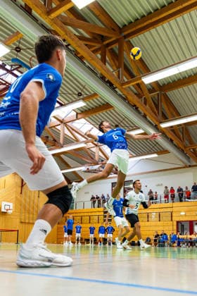 August 27, 2026, GER, Volleyball, Men, Season 26–27, 2nd Division South vs. 1st Division, Exhibition Match, Blue Volleys Gotha vs. Cerebricks Volley Goats Mitteldeutschland, Jean Filippidis, Blue Volleys Gotha, 6 99867 Gotha, Ernesti Sports Complex, Thuringia, Germany