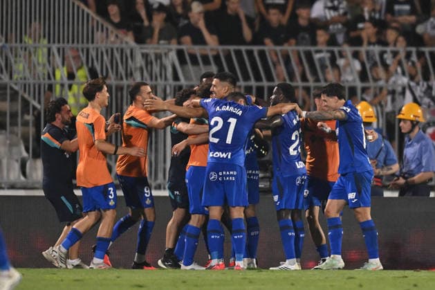 PARTIZAN vs GETAFE CELEBRATION football Partizan vs Gefafe UEFA Conference League qualifications match at Partizan stadium, Belgrade 27.08.2026 Foto: FOOTBALL, UEFA CONFERENCE LEAGUE QUALIFICATIONS, PARTIZAN, GETAFE Belgrade Partizan stadium Serbia Copyright: xMarkoxMetlas xMNxPressx