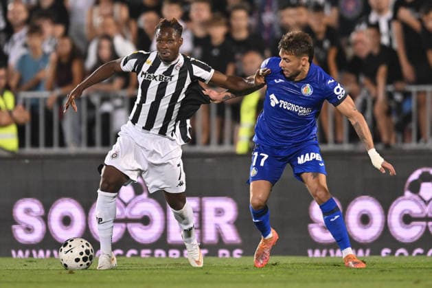 PARTIZAN vs GETAFE CHAKA TRAORE Caka Traore vs KIKO FEMENIA football Partizan vs Gefafe UEFA Conference League qualifications match at Partizan stadium, Belgrade 27.08.2026 Foto: FOOTBALL, UEFA CONFERENCE LEAGUE QUALIFICATIONS, PARTIZAN, GETAFE Belgrade Partizan stadium Serbia Copyright: xMarkoxMetlas xMNxPressx