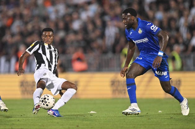 PARTIZAN vs GETAFE SAMSON NWULU Samson Nvulu bs OREL MANGALA football Partizan vs Gefafe UEFA Conference League qualifications match at Partizan stadium, Belgrade 27.08.2026 Foto: FOOTBALL, UEFA CONFERENCE LEAGUE QUALIFICATIONS, PARTIZAN, GETAFE Belgrade Partizan stadium Serbia Copyright: xMarkoxMetlas xMNxPressx