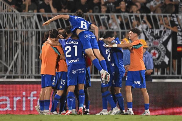 PARTIZAN vs GETAFE CELEBRATION football Partizan vs Gefafe UEFA Conference League qualifications match at Partizan stadium, Belgrade 27.08.2026 Foto: FOOTBALL, UEFA CONFERENCE LEAGUE QUALIFICATIONS, PARTIZAN, GETAFE Belgrade Partizan stadium Serbia Copyright: xMarkoxMetlas xMNxPressx