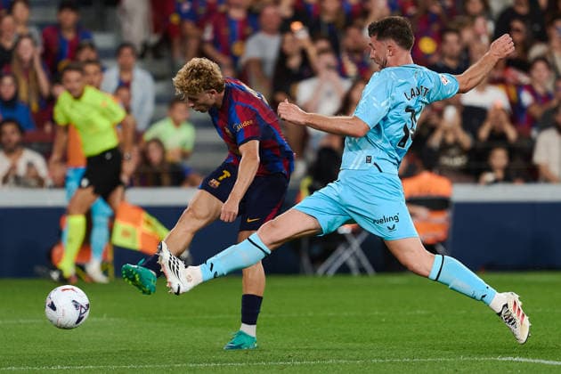 ESP LaLiga EA Sports: FC Barcelona vs. Athletic Bilbao — Anthony Gordon of FC Barcelona during the LaLiga EA Sports match between FC Barcelona and Athletic Bilbao, played at Spotify Camp Nou Stadium in Barcelona on August 27, 2026, in Spain — Spanish Soccer Copyright: xAgenciaxLOFx