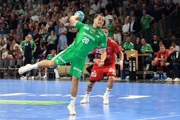 August 27, 2026, GER Germany, Handball, 1st Bundesliga, August 27, 2026, 2026–2027 season, Berlin, Fuechse Berlin vs. Melsungen (7-meter throws), Tim Freihoefer, Fuechse Berlin 20, Max Schmeling Hall, Berlin, Germany Copyright: xNordphotox xEnglerx