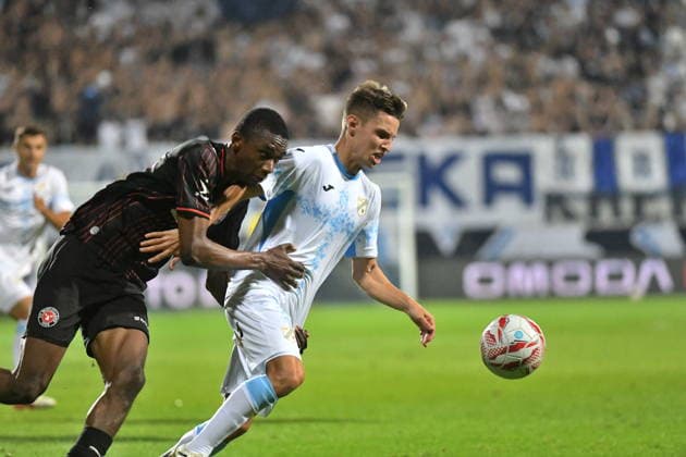 Rijeka, Croatia, 270826. Rujevica Stadium. Tiago Dantas at the return match of the UEFA Conference League play-off, Rijeka - Midtjylland. Foto: Damir Skomrlj CROPIX Hrvatska Copyright: xxDamirxSkomrljx xCROPIXx rijeka_midtjylland17-270826