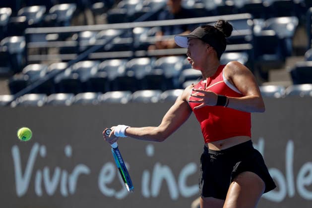 August 27, 2026, Monterrey, Nuevo Leon, Mexico: Ann Li (USA) in action against Alycia Parks (USA) during the GNP Seguros WTA, Tennis Damen 500 Open at Club Sonoma in Monterrey, Nuevo Leon. Li won 2:6, 3:6. Monterrey Mexico - ZUMAo125 20260827_zip_o125_006 Copyright: xAntonioxOjedax