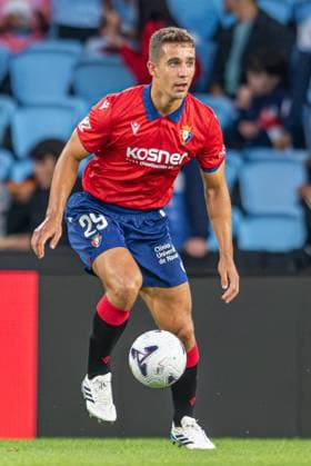 ESP RC Celta vs. CA Osasuna LaLiga EA Sports Asier Osambela in action during the LaLiga EA Sports match between RC Celta and CA Osasuna on August 27, 2026, played at ABANCA Balaidos Stadium, Spain Copyright: xLuisxLorenzox