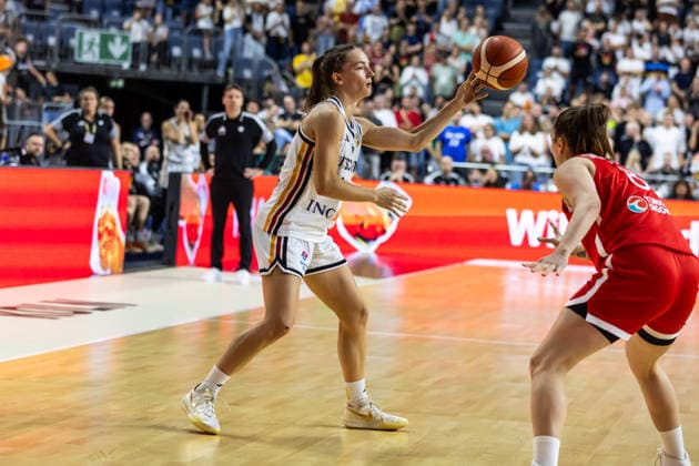 August 27, 2026, GER, Exhibition Game, 2026 FIBA Women’s Basketball World Cup, Cologne, Germany vs. Turkey; Britta Daub (Germany), 19, Cologne, LANXESS arena, North Rhine-Westphalia, Germany