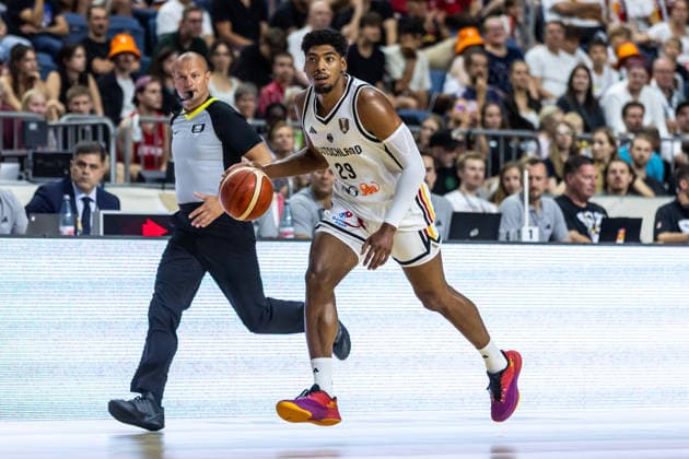 August 27, 2026, GER, FIBA 2027 Basketball World Cup, European Qualifiers, Cologne, Germany vs. Turkey; Kostja Mushidi, Germany; 29 individual plays; Cologne, LANXESS arena, North Rhine-Westphalia, Germany