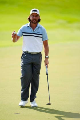 August 27, 2026, Atlanta, Georgia, USA: Tommy Fleetwood (England) finishes with a par on the 18th hole during the first round at East Lake Golf Club. PGA, Golf Herren Tour TOUR Championship  - ZUMAd212 20260827_zsp_d212_030 Copyright: xRichardxDolex