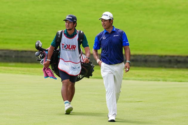 August 27, 2026, Atlanta, Georgia, USA: Hideki Matsuyama (JPN) (L) and his caddie approach the 11th green during the first round of the 2026 TOUR Championship at East Lake Golf Club. PGA, Golf Herren 2026: TOUR Championship - Round 1  - ZUMAw109 20260827_fap_w109_051 Copyright: xDebbyxWongx