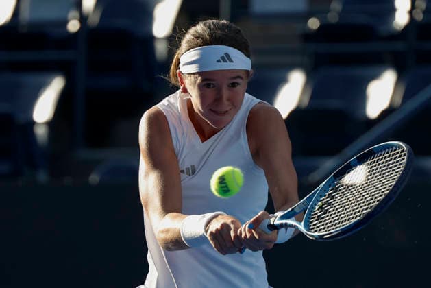 August 27, 2026, Monterrey, Nuevo Leon, Mexico: Nikola Bartunkova (CZE) in action against Darja Vidmanova (CZE) during the GNP Seguros WTA, Tennis Damen 500 Open at Club Sonoma in Monterrey, Nuevo Leon. Tenis 2026: WTA 500 Monterrey: Vidmanova Vs Bartunkova  - ZUMAo125 20260827_zip_o125_015 Copyright: xAntonioxOjedax