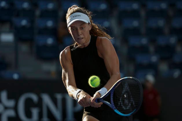 August 27, 2026, Monterrey, Nuevo Leon, Mexico: Darja Vidmanova (CZE) in action against Nikola Bartunkova (CZE) during the GNP Seguros WTA, Tennis Damen 500 Open at Club Sonoma in Monterrey, Nuevo Leon. Monterrey Mexico - ZUMAo125 20260827_zip_o125_021 Copyright: xAntonioxOjedax