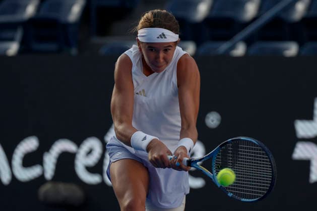 August 27, 2026, Monterrey, Nuevo Leon, Mexico: Nikola Bartunkova (CZE) in action against Darja Vidmanova (CZE) during the GNP Seguros WTA, Tennis Damen 500 Open at Club Sonoma in Monterrey, Nuevo Leon. Monterrey Mexico - ZUMAo125 20260827_zip_o125_023 Copyright: xAntonioxOjedax