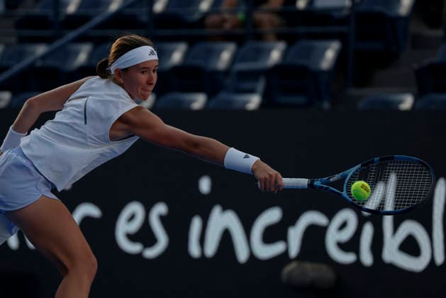 August 27, 2026, Monterrey, Nuevo Leon, Mexico: Nikola Bartunkova (CZE) in action against Darja Vidmanova (CZE) during the GNP Seguros WTA, Tennis Damen 500 Open at Club Sonoma in Monterrey, Nuevo Leon. Tenis 2026: WTA 500 Monterrey: Vidmanova Vs Bartunkova  - ZUMAo125 20260827_zip_o125_022 Copyright: xAntonioxOjedax