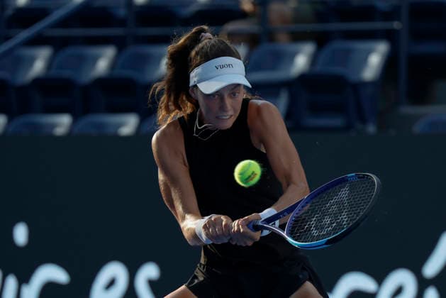 August 27, 2026, Monterrey, Nuevo Leon, Mexico: Darja Vidmanova (CZE) in action against Nikola Bartunkova (CZE) during the GNP Seguros WTA, Tennis Damen 500 Open at Club Sonoma in Monterrey, Nuevo Leon. Tenis 2026: WTA 500 Monterrey: Vidmanova Vs Bartunkova  - ZUMAo125 20260827_zip_o125_024 Copyright: xAntonioxOjedax