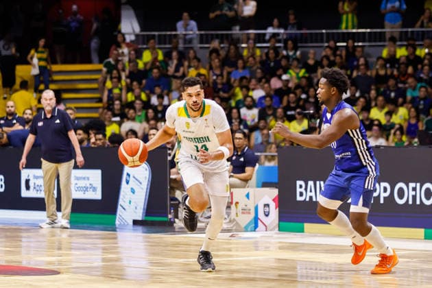 Brasil x República Dominicana BRASiLIA, DF - 27.08.2026: BRASIL X REPuBLICA DOMINICANA - Match between Brazil and the Dominican Republic, valid for the FIBA World Cup 2027 qualifiers, held at the Nilson Nelson Gymnasium in Brasilia. (Photo: Joao Pedro Carvalho Fotoarena) x3005730x  JoaoxPedroxCarvalho