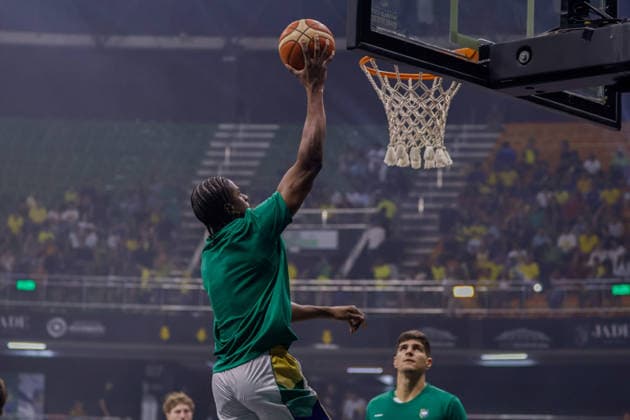 Brasil x República Dominicana BRASiLIA, DF - 27.08.2026: BRASIL X REPuBLICA DOMINICANA - Warm-up for the match between Brazil and the Dominican Republic, valid for the FIBA World Cup 2027 qualifiers, held at the Nilson Nelson Gymnasium in Brasilia. (Photo: Joao Pedro Carvalho Fotoarena) x3005754x  JoaoxPedroxCarvalho