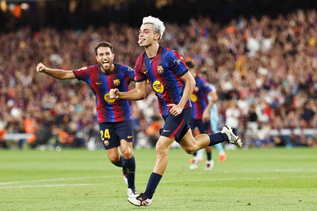 Pedri (Barcelona), AUGUST 27, 2026 - Football Soccer : Pedri celebrating before his goal is disallowed by VAR during Spanish LaLiga EA Sports match between FC Barcelona, Barca - Athletic Club de Bilbao at the Spotify Camp Nou in Barcelona, Spain. Noxthirdxpartyxsales  aflo_343425621 MutsuxKawamorix