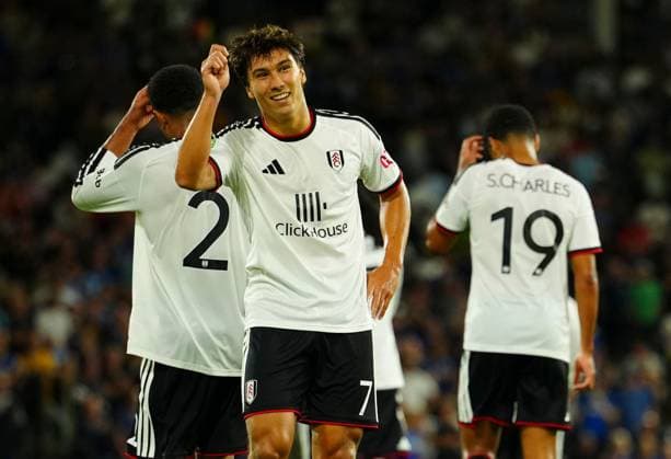 Gonzalo Garcia of Fulham celebrates scoring a goal after making it 3-0 Fulham v AFC Wimbledon, EFL Carabao Cup, Second Round, Football, Craven Cottage, London, UK - 27 Aug 2026London Craven Cottage United Kingdom EDITORIAL USE ONLY No use with unauthorised audio, video, data, fixture lists, club league logos or live services. Online in-match use limited to 120 images, no video emulation. No use in betting, games or single club league player publications.  Copyright: xJavierxGarcia Shutterstockx 17118946cr