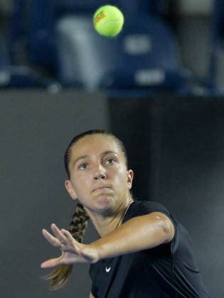 Monterrey Open tennis tournament Diane Parry of France in action against Clara Tauson of Denmark during their match at the Monterrey Open tennis tournament in Monterrey, Mexico, 27 August 2026. Monterrey Mexico  Copyright: xMiguelxSierrax