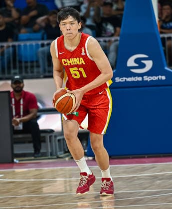 Qatar v China - FIBA Basketball World Cup 2027 Asian Qualifiers Yang Hansen of China reacts during the second-round match between China and Qatar in the FIBA Basketball World Cup Asian Qualifiers at Al Janoub Stadium in Al Wakrah, Qatar, August 27, 2026. DOHA Qatar Copyright: xNOUSHADx
