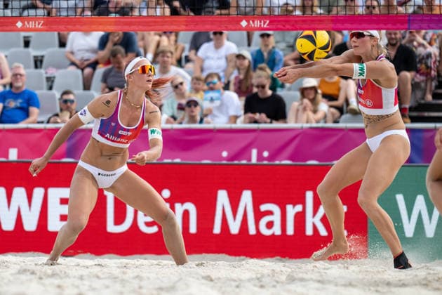 German Beach Championship (German Beach Volleyball Championship) Dortmund, Germany August 27, 2026 DORTMUND, GERMANY AUGUST 27 Kim van de Velde (Player 2), Blaubären TSV Flacht, Sandra Ittlinger (Player 1), Eintracht Spontent e.V., during the German Beach Championship (German Beach Volleyball Championship) in Dortmund on August 27, 2026, in Dortmund, Germany Copyright: xBEAUTIFULxSPORTS PeterxWeberx