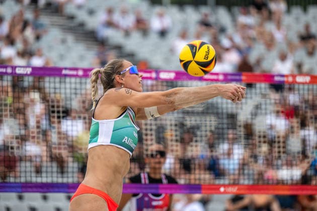 German Beach Championship German Beach Volleyball Championship Dortmund, Germany August 27, 2026 DORTMUND, GERMANY AUGUST 27 Louisa Lippmann Player 1, BR Volleys during the German Beach Championship (Deutsche Beachvolleyball Meisterschaft) in Dortmund on August 27, 2026, in Dortmund, Germany Copyright: xBEAUTIFULxSPORTS PeterxWeberx