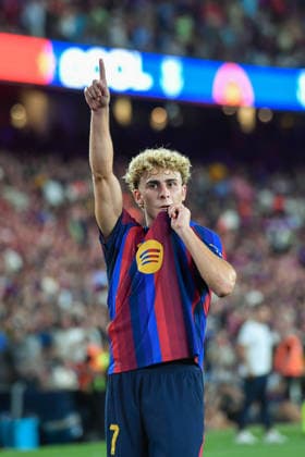 FC Barcelona, Barca v ATHLETIC CLUB DE BILBAO SPOTIFY CAMP NOU. BARCELONA Aug 27,2026 FC BARCELONA vs ATHLETIC CLUB DE BILBAO AUG 27 ,2026 Fermin (7) of FC Barcelona celebrates scoring his team s second goal during the match between FC Barcelona and Athletic Club de Bilbao corresponding to the first day (postponed match) of La Liga EA Sports at at Spotify Camp Nou in Barcelona, Spain. Barcelona ESP Copyright: xS.xRosx