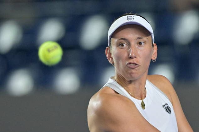 Monterrey Open tennis tournament Elise Mertens of Belgium in action against Yuliia Starodubtseva of Ukraine during their match at the Monterrey Open tennis tournament in Monterrey, Mexico, 27 August 2026. Monterrey Mexico  Copyright: xMiguelxSierrax