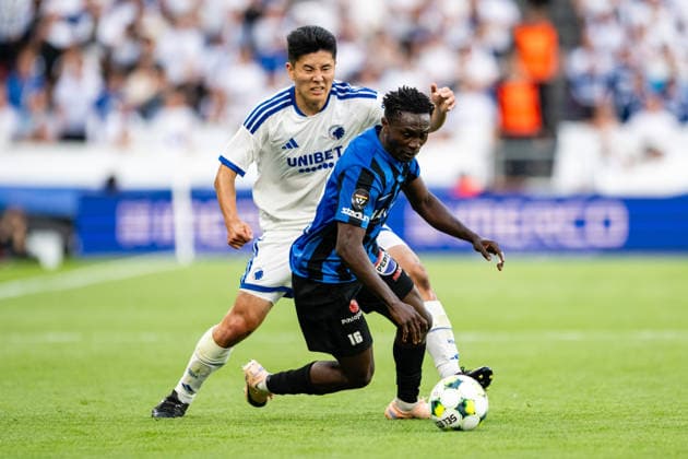FC Copenhagen v FC Inter Turku, UEFA Conference League qualification, Copenhagen, Denmark Copenhagen, Denmark. 27th, August 2026. Clinton Jephta (16) of FC Inter Turku and Junnosuke Suzuki of FC Copenhagen seen during the UEFA Conference League qualification match between FC Copenhagen and FC Inter Turku at Parken in Copenhagen. Denmark, Copenhagen, Parken  Copyright: xGonzalesxPhoto TobiasxJorgensenx