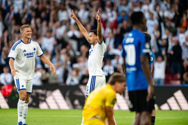 FC Copenhagen v FC Inter Turku, UEFA Conference League qualification, Copenhagen, Denmark Copenhagen, Denmark. 27th, August 2026. Gabriel Pereira of FC Copenhagen scores for 1-0 during the UEFA Conference League qualification match between FC Copenhagen and FC Inter Turku at Parken in Copenhagen. Denmark, Copenhagen, Parken  Copyright: xGonzalesxPhoto TobiasxJorgensenx