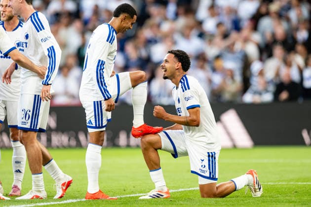 FC Copenhagen v FC Inter Turku, UEFA Conference League qualification, Copenhagen, Denmark Copenhagen, Denmark. 27th, August 2026. Gabriel Pereira (5) of FC Copenhagen scores for 1-0 and celebrates with assist maker Marcos Lopez (L) during the UEFA Conference League qualification match between FC Copenhagen and FC Inter Turku at Parken in Copenhagen. Denmark, Copenhagen, Parken  Copyright: xGonzalesxPhoto TobiasxJorgensenx