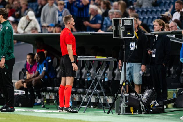 FC Copenhagen v FC Inter Turku, UEFA Conference League qualification, Copenhagen, Denmark Copenhagen, Denmark. 27th, August 2026. Referee Oleksiy Derevinskyi seen during the UEFA Conference League qualification match between FC Copenhagen and FC Inter Turku at Parken in Copenhagen. Denmark, Copenhagen, Parken  Copyright: xGonzalesxPhoto TobiasxJorgensenx