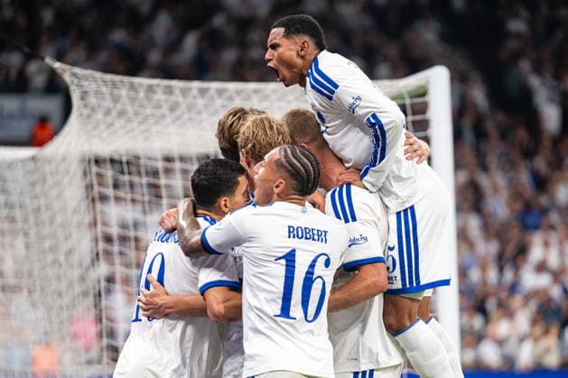 FC Copenhagen v FC Inter Turku, UEFA Conference League qualification, Copenhagen, Denmark Copenhagen, Denmark. 27th, August 2026. Celebration after William Clem of FC Copenhagen scores for 3-1 during the UEFA Conference League qualification match between FC Copenhagen and FC Inter Turku at Parken in Copenhagen. Denmark, Copenhagen, Parken  Copyright: xGonzalesxPhoto TobiasxJorgensenx