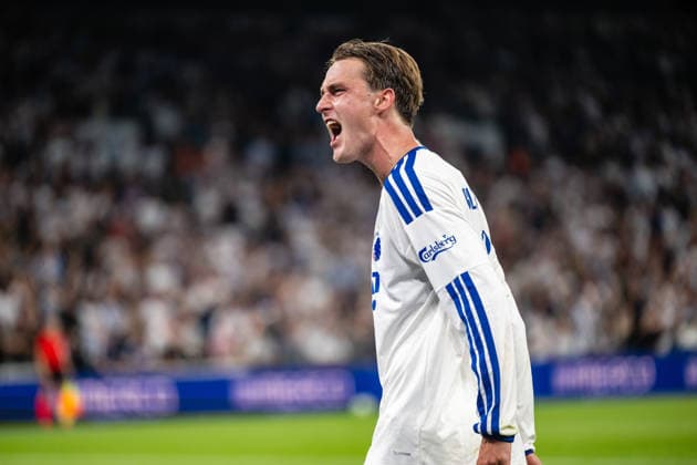 FC Copenhagen v FC Inter Turku, UEFA Conference League qualification, Copenhagen, Denmark Copenhagen, Denmark. 27th, August 2026. William Clem of FC Copenhagen scores for 3-1 during the UEFA Conference League qualification match between FC Copenhagen and FC Inter Turku at Parken in Copenhagen. Denmark, Copenhagen, Parken  Copyright: xGonzalesxPhoto TobiasxJorgensenx